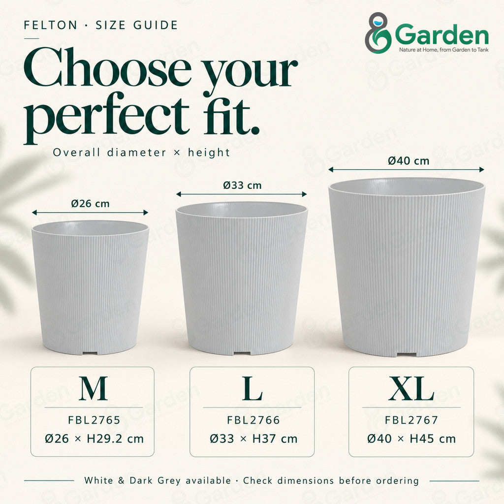 Felton FBL2765 Round Plastic Flower Pot 26cm – product and size guide