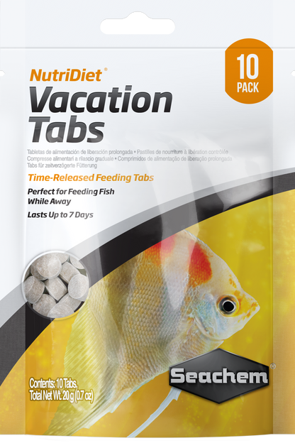 Seachem NutriDiet Vacation Tabs Holiday Fish Food 10 Tabs