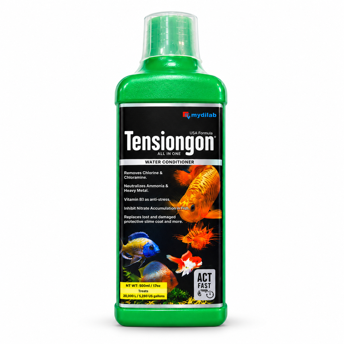 Tensiongon Aquarium Water Conditioner – 180 mL / 500 mL / 1 L – product photo
