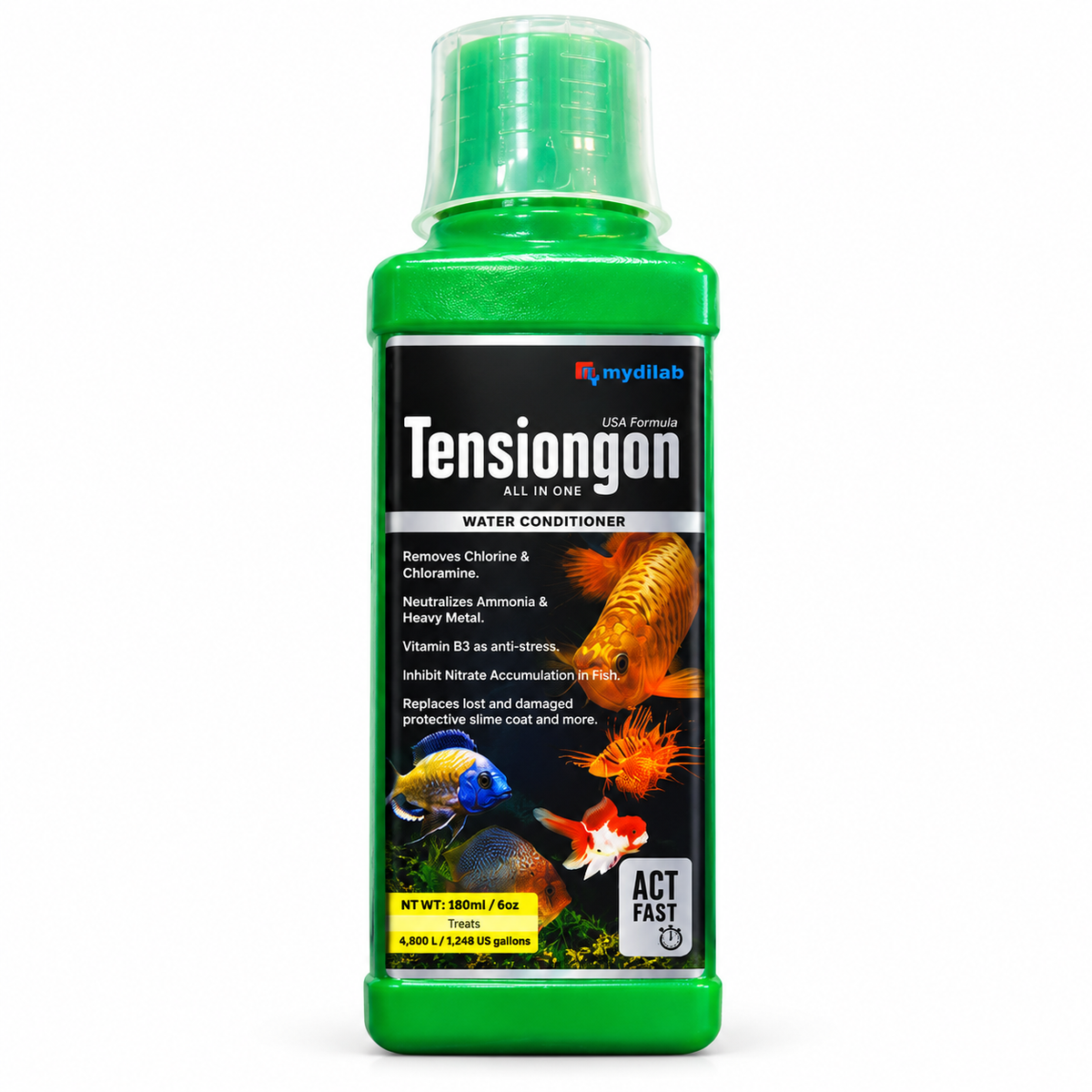 Tensiongon Aquarium Water Conditioner – 180 mL / 500 mL / 1 L – product photo