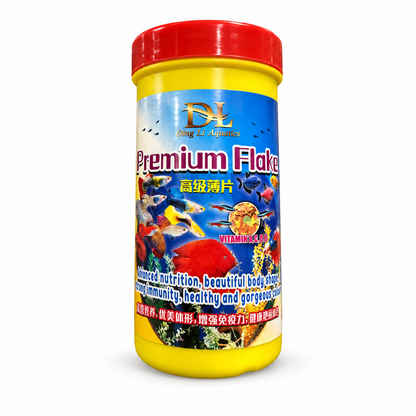 DL Premium Flake Tropical Fish Food – 200 mL – product photo