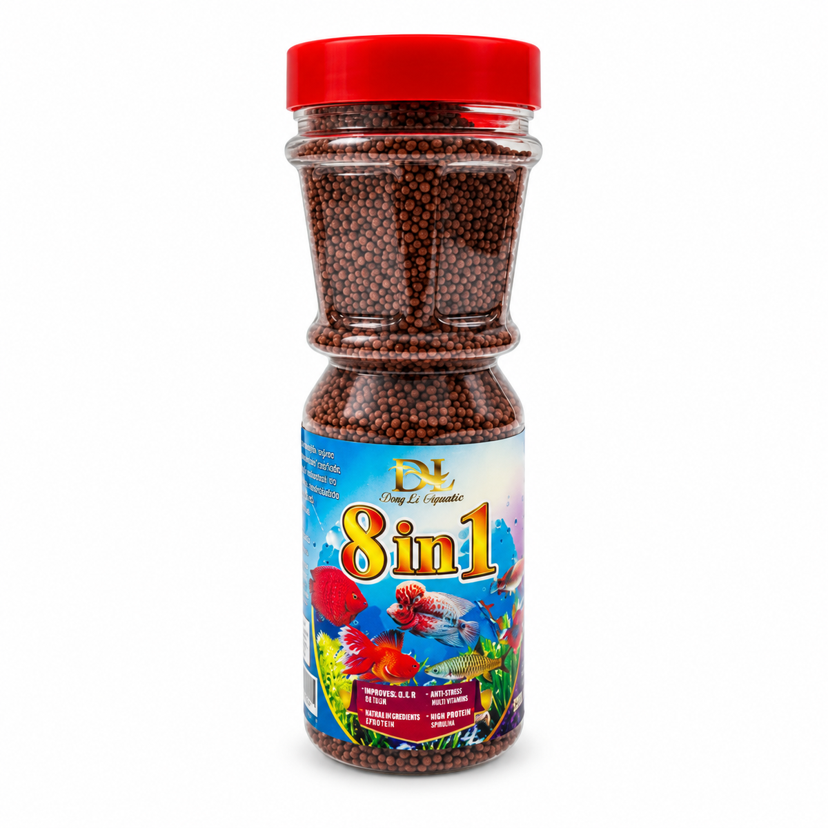 Ding Li 8-in-1 Fish Food – Small / Medium Pellets, 120 g / 240 g – clear product photo on white background