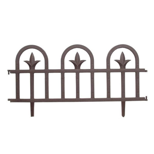 Felton FDF166 Decorative Garden Border Fence – 3 Pieces, 27 × 2.5 × 3.1 cm, Coco Brown