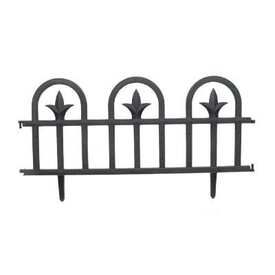 Felton FDF166 Decorative Garden Border Fence – 3 Pieces, 27 × 2.5 × 3.1 cm, Grey