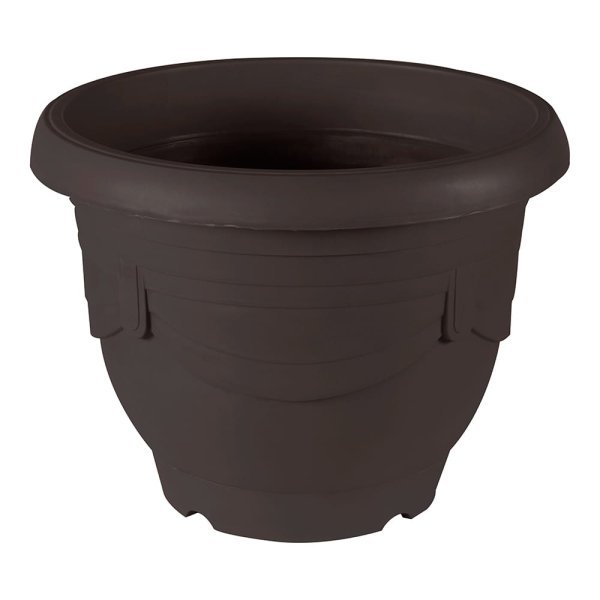 Felton FBL112 Round Plastic Flower Pot, 60.2 × 60.2 × 45.3 cm, Brown Pot Only