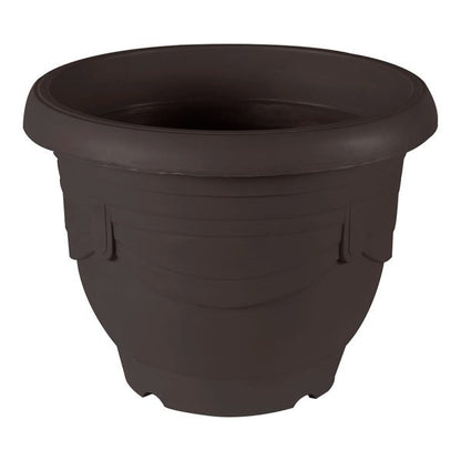 Felton FBL112 Round Plastic Flower Pot, 60.2 × 60.2 × 45.3 cm, Brown Pot Only