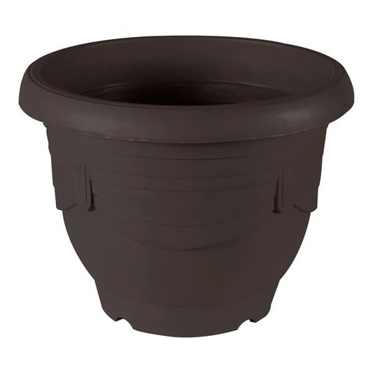 Felton FBL112 Round Plastic Flower Pot, 60.2 × 60.2 × 45.3 cm, Brown Pot Only
