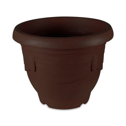 Felton FBL113 Round Plastic Flower Pot, 44.5 × 44.5 × 35.5 cm, Brown Pot Only