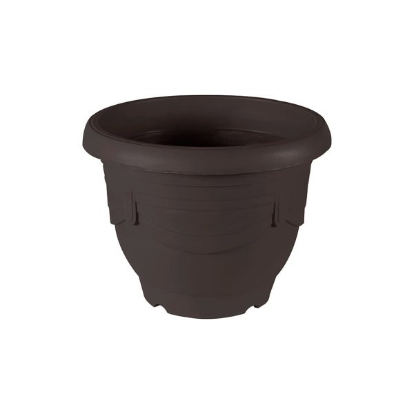Felton FBL115 Round Plastic Flower Pot, 28 × 28 × 19 cm, Brown Pot Only