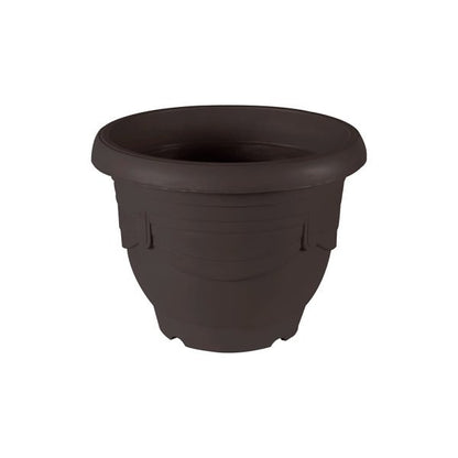 Felton FBL115 Round Plastic Flower Pot, 28 × 28 × 19 cm, Brown Pot Only