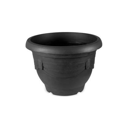Felton FBL115 Round Plastic Flower Pot, 28 × 28 × 19 cm, Grey Pot Only
