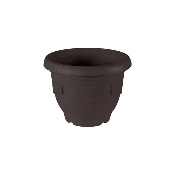 Felton FBL116 Round Plastic Flower Pot, 22 × 22 × 15.5 cm, Brown Pot Only