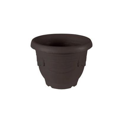 Felton FBL116 Round Plastic Flower Pot, 22 × 22 × 15.5 cm, Brown Pot Only