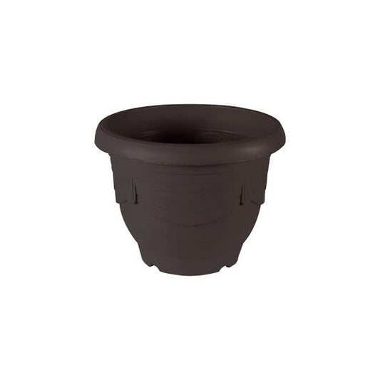 Felton FBL116 Round Plastic Flower Pot, 22 × 22 × 15.5 cm, Brown Pot Only