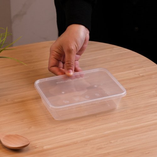 Felton FR650 clear rectangular food container, 650mL, 173 × 122 × 43 mm