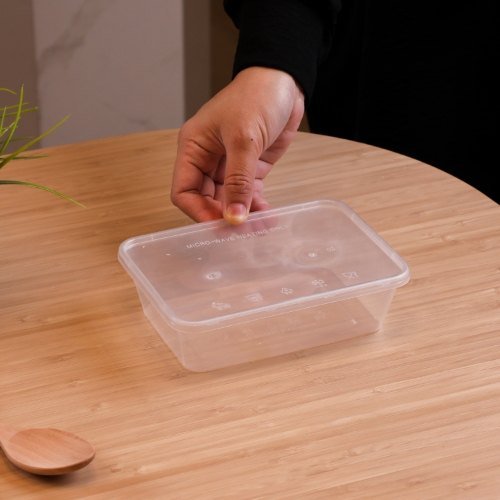 Felton FR750 clear rectangular food container, 750mL, 173 × 122 × 48 mm