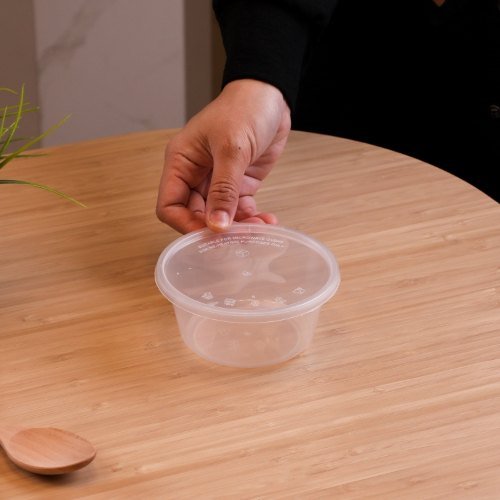 Felton FC12 clear round food container, 350mL, 120 × 120 × 56 mm