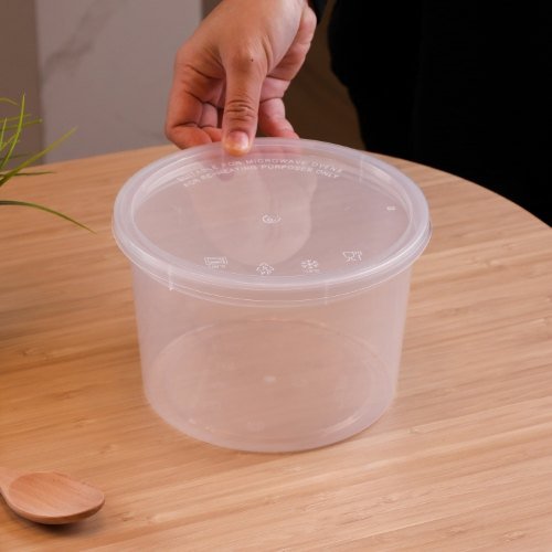 Felton FC2300 clear round food container, 2300mL, 182 × 182 × 121 mm
