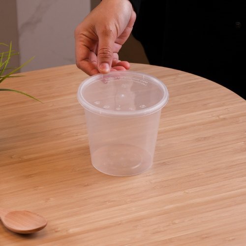 Felton FC30 clear round food container, 850mL, 120 × 120 × 109 mm