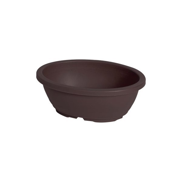 Felton FBL2704 oval flower pot in Dark Brown, 15.6 × 12.5 × 5.7 cm
