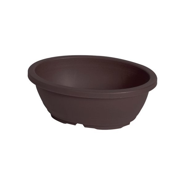 Felton FBL2705 oval flower pot in Dark Brown, 20 × 16 × 7.5 cm