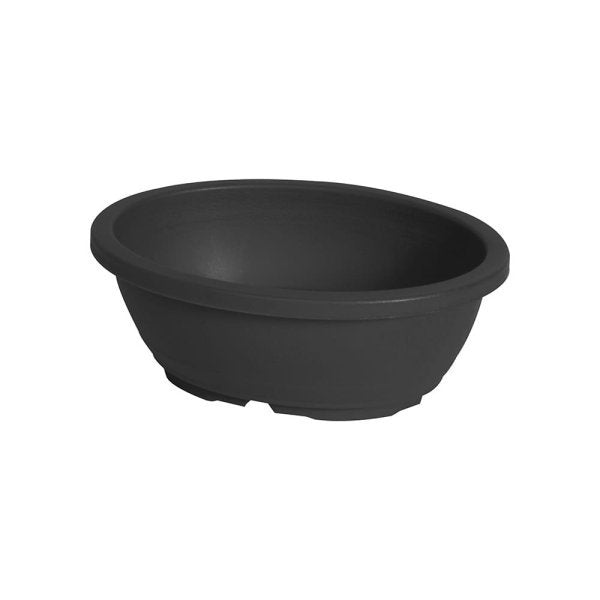 Felton FBL2705 oval flower pot in Dark Grey, 20 × 16 × 7.5 cm