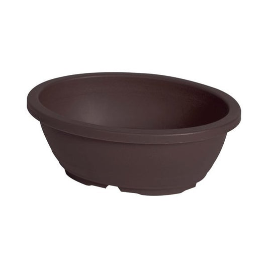 Felton FBL2706 oval flower pot in Dark Brown, 24.5 × 19.5 × 9 cm