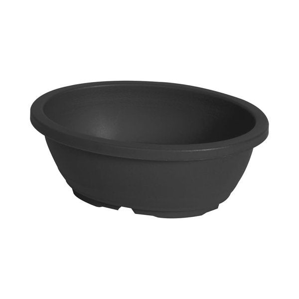 Felton FBL2706 oval flower pot in Dark Grey, 24.5 × 19.5 × 9 cm