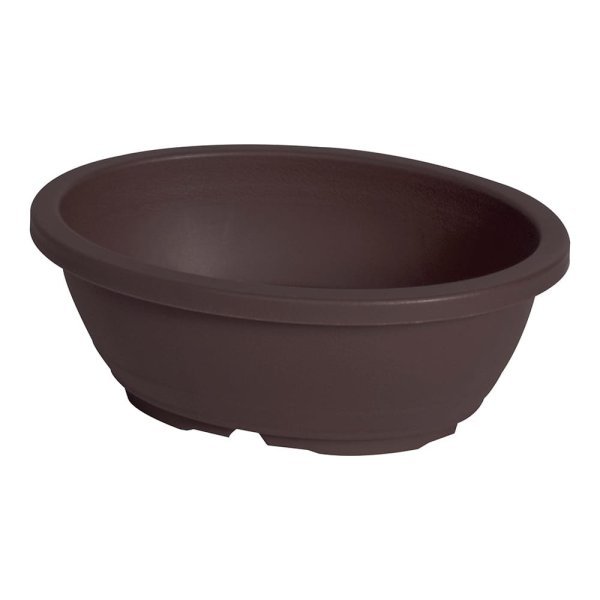 Felton FBL2707 oval flower pot in Dark Brown, 29.5 × 23.5 × 11 cm