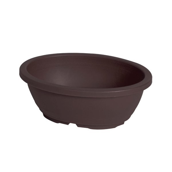 Felton FBL2709 oval flower pot in Dark Brown, 42 × 36 × 17 cm