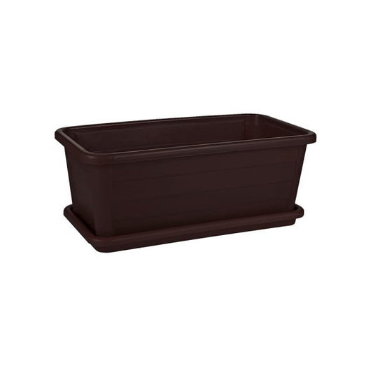 Felton FBL2239 rectangular flower pot in Dark Brown, 46 × 25 × 19 cm