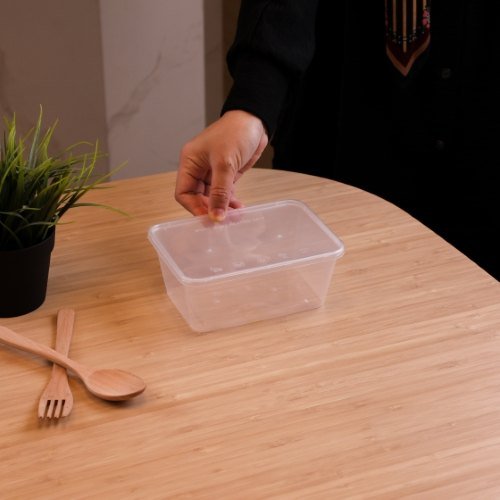 Felton RT1000S clear rectangular food container, 1000mL, 173 × 122 × 71 mm
