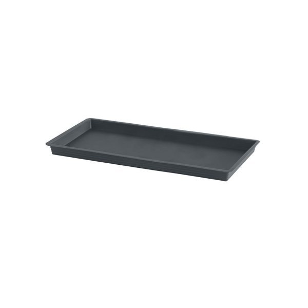 Felton FBL2540 Rectangular Flower Pot Saucer, 57.5 × 25 × 3 cm, Dark Grey Saucer