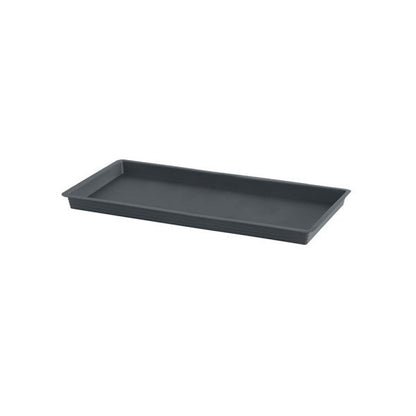 Felton FBL2540 Rectangular Flower Pot Saucer, 57.5 × 25 × 3 cm, Dark Grey Saucer