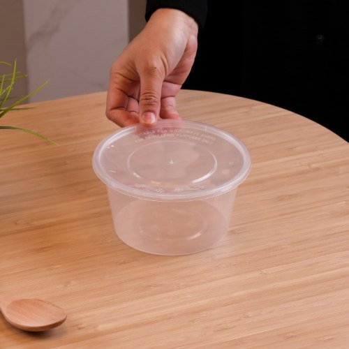 Felton FC1000B clear round food container, 1000mL, 150 × 150 × 77 mm