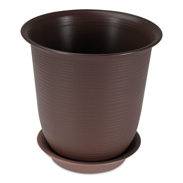 Felton FBL2462 round flower pot in Brown, 44.5 × 44.5 × 45 cm