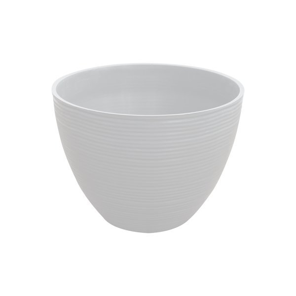 Felton FBL2477 round flower pot in White, 15 × 15 × 14 cm