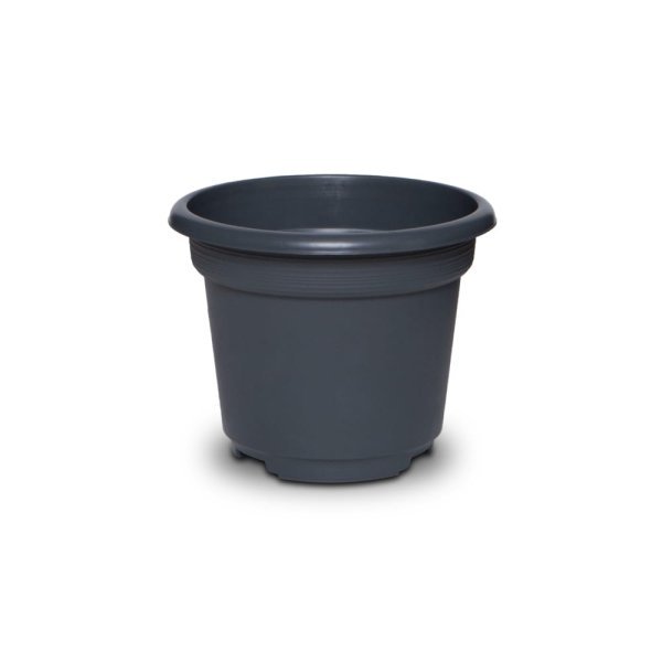 Felton FBL2592S Round Plastic Flower Pot, 16 × 16 × 11 cm, Grey · 50 Pots