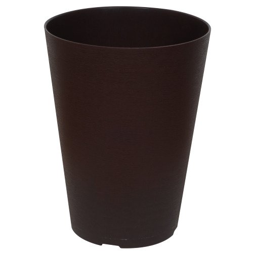 Felton FBL2737 Round Plastic Flower Pot, 33 × 33 × 45 cm, Brown Pot Only