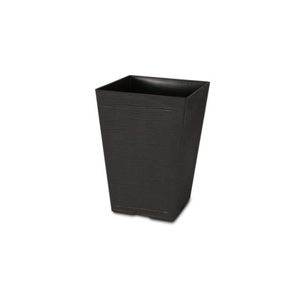 Felton FBL2453 square plastic flower pot in Dark Brown, pot only, 25.2 × 25.2 × 35 cm
