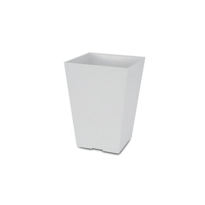Felton FBL2453 white square plastic flower pot, pot only, 25.2 × 25.2 × 35 cm
