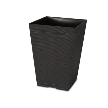 Felton FBL2455 dark brown square plastic flower pot, pot only, 36 × 36 × 50 cm