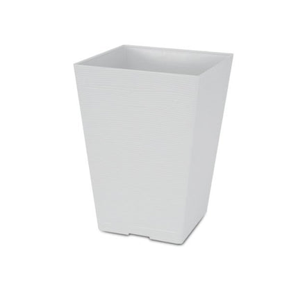 Felton FBL2455 white square plastic flower pot, pot only, 36 × 36 × 50 cm