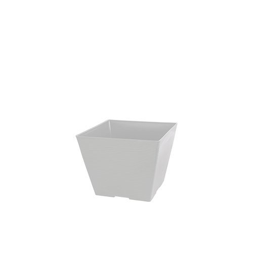 Felton FBL2491 square flower pot in White, 25 × 25 × 20 cm