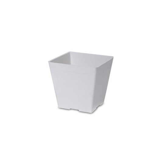 Felton FBL2636 square flower pot in White, 8 × 8 × 7 cm