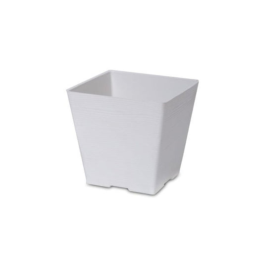 Felton FBL2637 square flower pot in White, 10 × 10 × 9.5 cm
