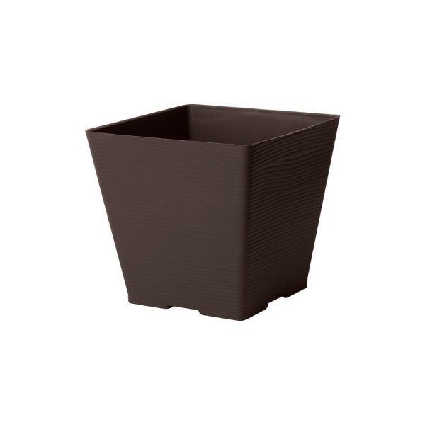 Felton FBL2638 square flower pot in Dark Brown, 12 × 12 × 11 cm