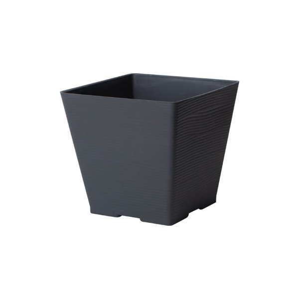 Felton FBL2638 square flower pot in Dark Grey, 12 × 12 × 11 cm