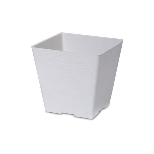 Felton FBL2638 square flower pot in White, 12 × 12 × 11 cm