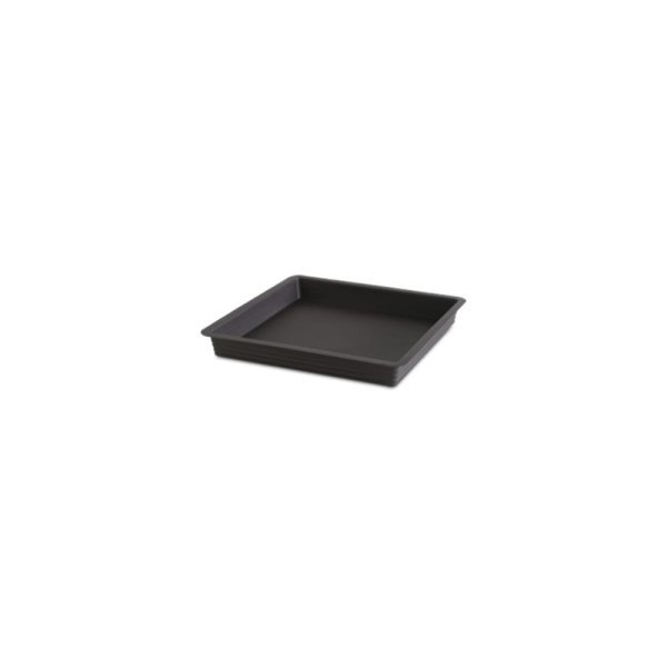 Felton FBL2502 Square Flower Pot Saucer, 12.5 × 12.5 × 3.2 cm, Dark Brown Saucer